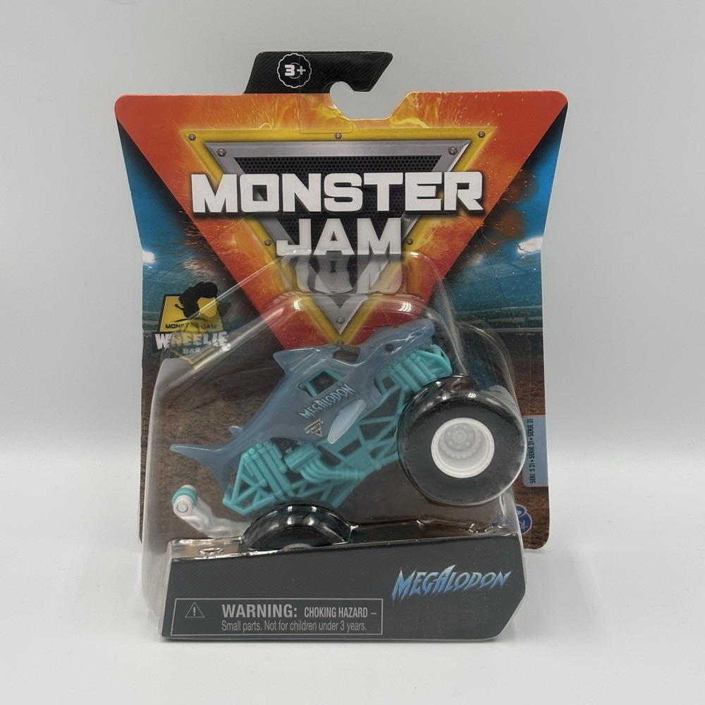 MONSTER JAM TRUCK 1:64 MEGALODON SERIES 21 W/WHEELIE BAR NEW 2021 SHEER MADNESS‎